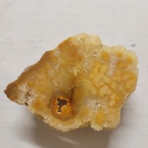 Unique Yellow and Brown Agate Slice 3 1/2", 5 1/2oz